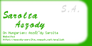 sarolta aszody business card